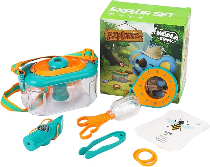 Outdoor Exploration Kit, Kids Toys Adventure Kit with Insect Observation Box, Magnifying Glass
