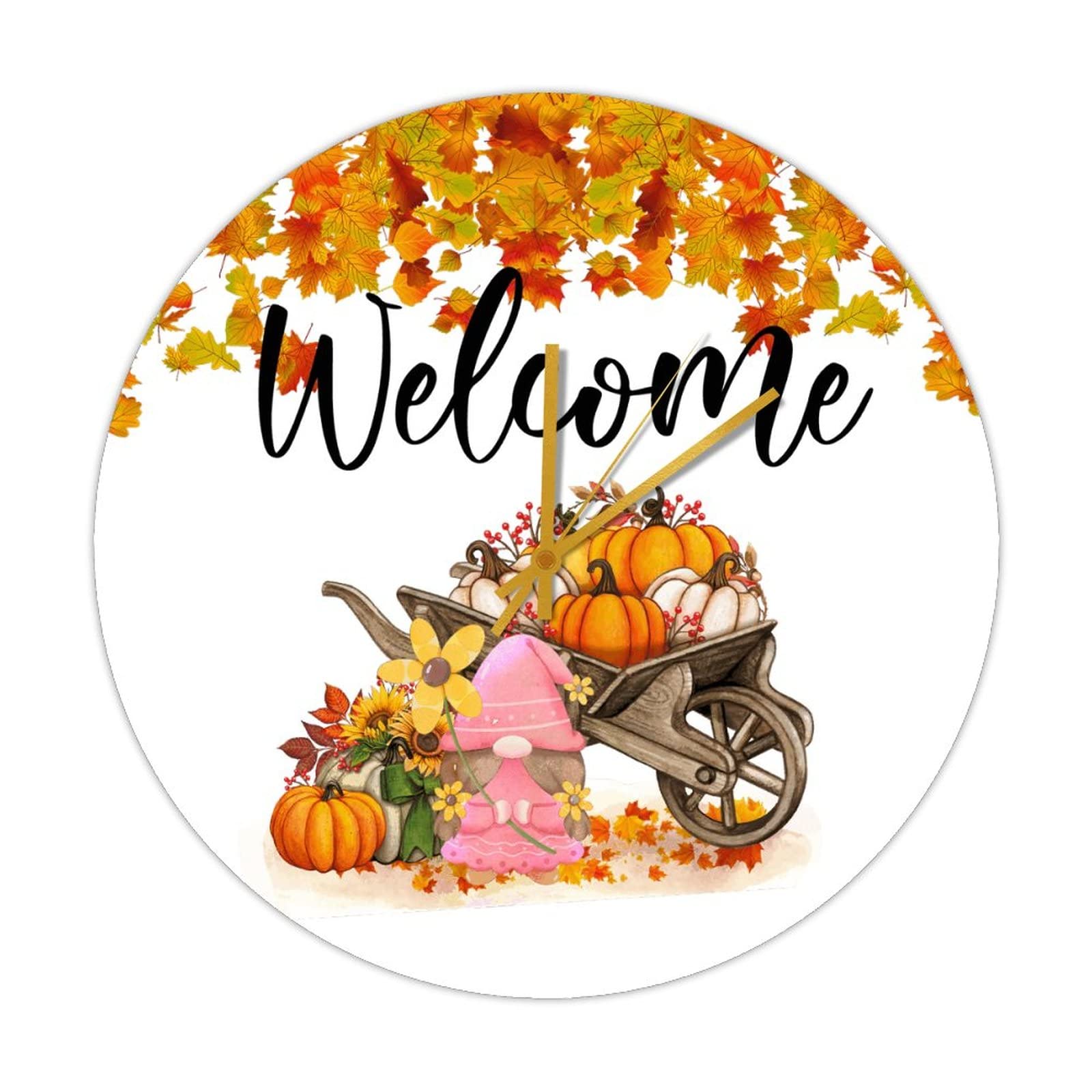 Horloge murale en bois Hello Fall pour une deco automnale chaleureuse du salon