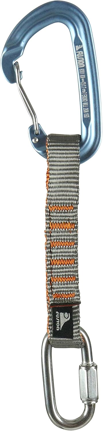 Fusion Climb 6-Pack 11cm Quickdraw Set with 1/4" Steel Quick Link, Silver/Blue