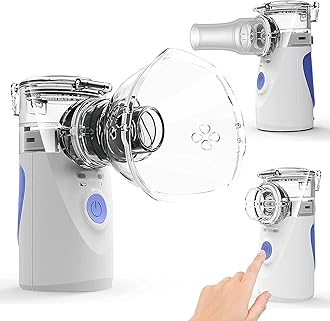 CGY Portable Automatic Mesh Inhaler Humidifier for Adults and Children with Masks and Mouthpieces, Blue