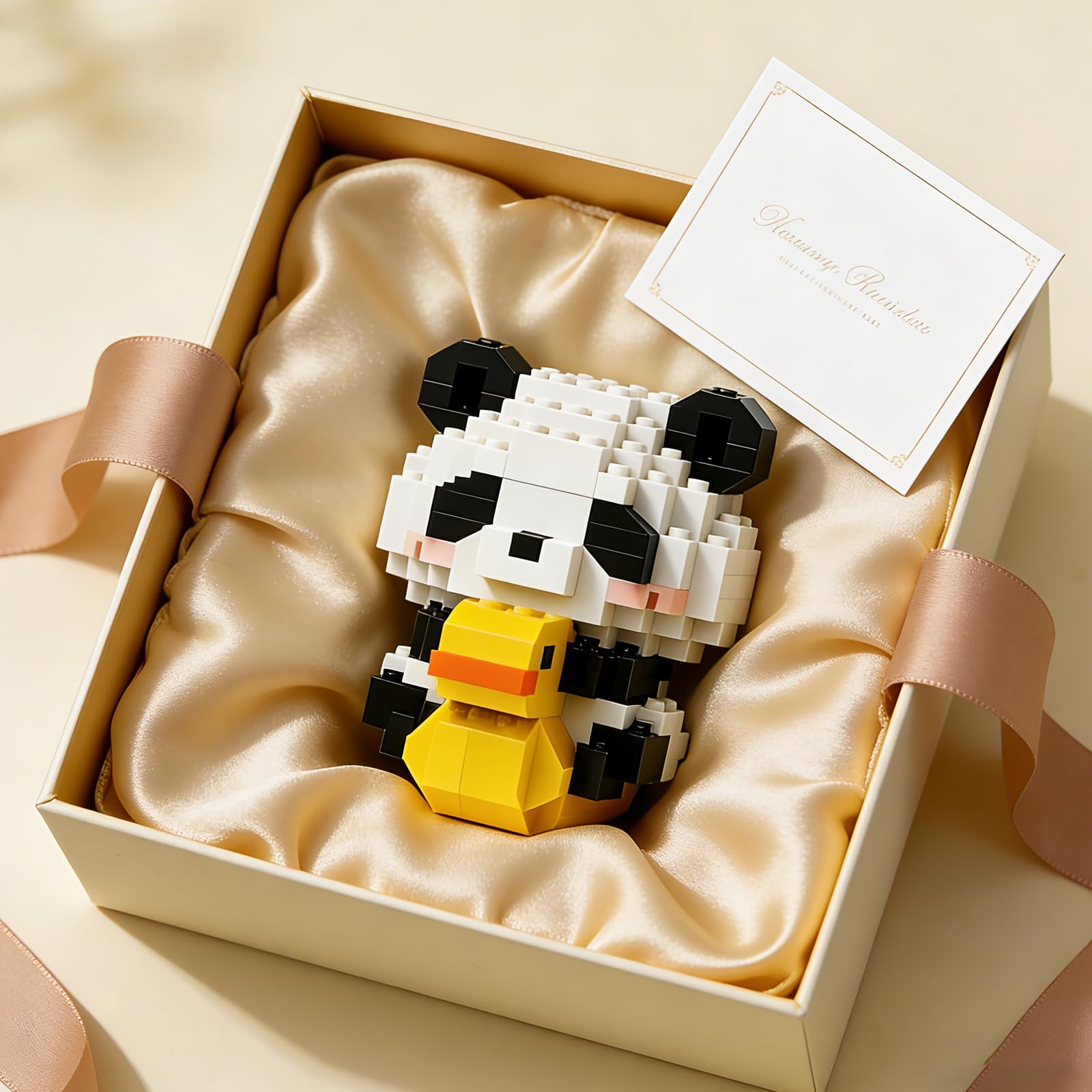 Gigantyczna cegła konstrukcyjna pandy, czerwona panda, mini figurka z cegły, gra konstrukcyjna czerwona panda, klocki konstrukcyjne Niedźwiedź für Jungen und Mädchen (fotel bujany)