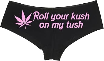Knaughty Knickers - Roll your Kush on my Tush boy short panties - Roll your weed on it boyshort underwear