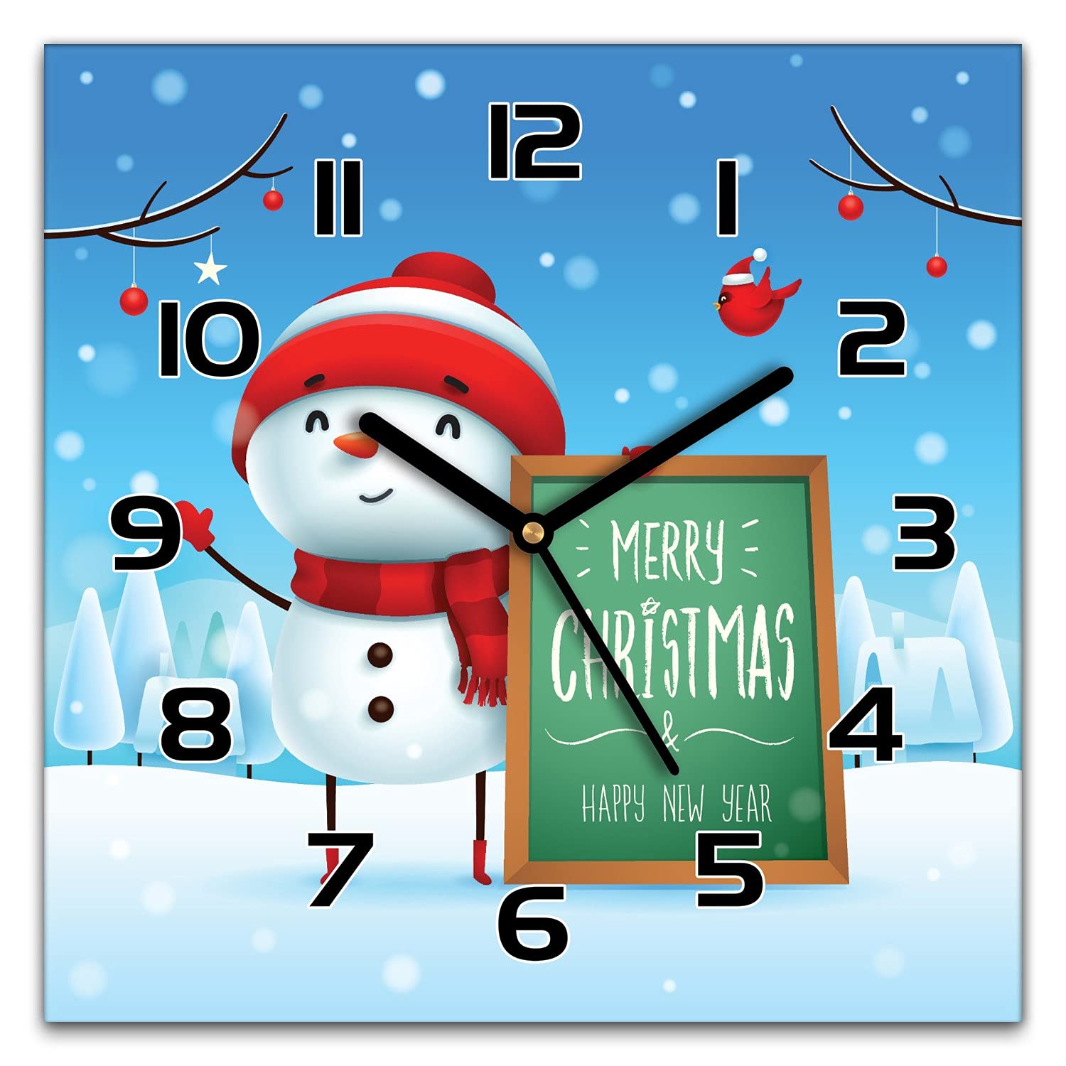 Horloge de Noël en verre Coloray pour décorer votre salon moderne