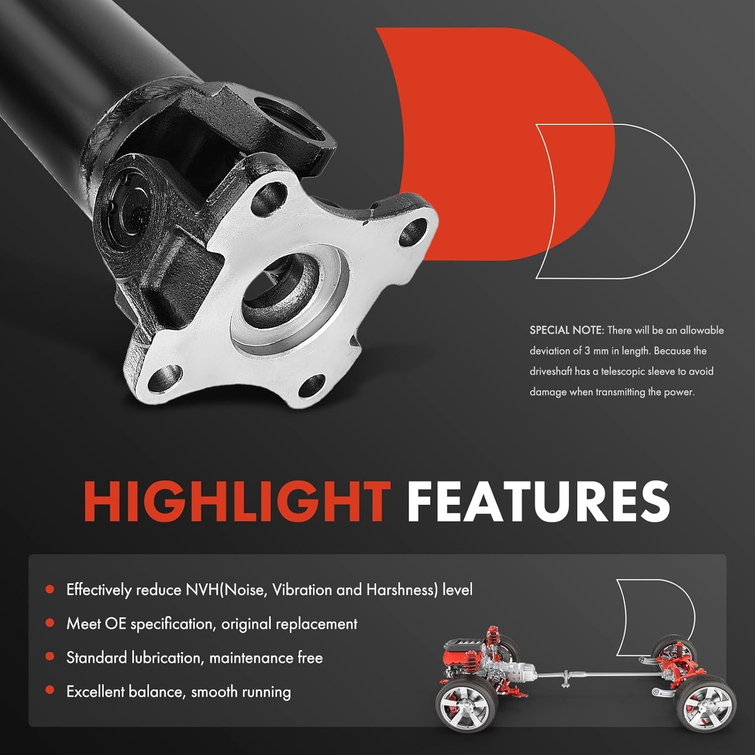 A-Premium Rear Drive Shaft Driveshaft Assembly Compatible with Ford F-150 F150 1994-1996 2011-2014, 4WD, 3.7L 5.0L, Standard Cab Pickup, Replace# DL3Z4602G, F4TZ4602B, Complete Prop Shaft