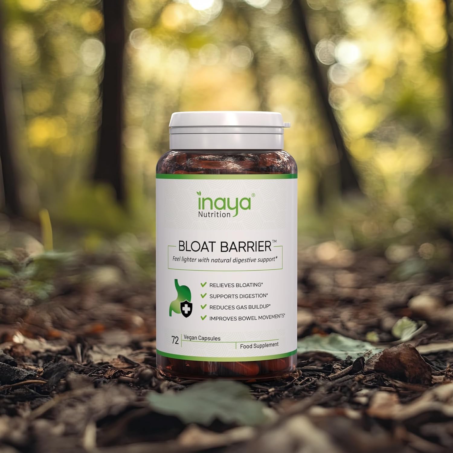 BloatBarrier 72 Capsules - Natural Digestion and Bloating Supplement for Stomach Bloating Relief, Gas Reduction, and Improved Bowel Movements – Vegan, Gut Health Supplements