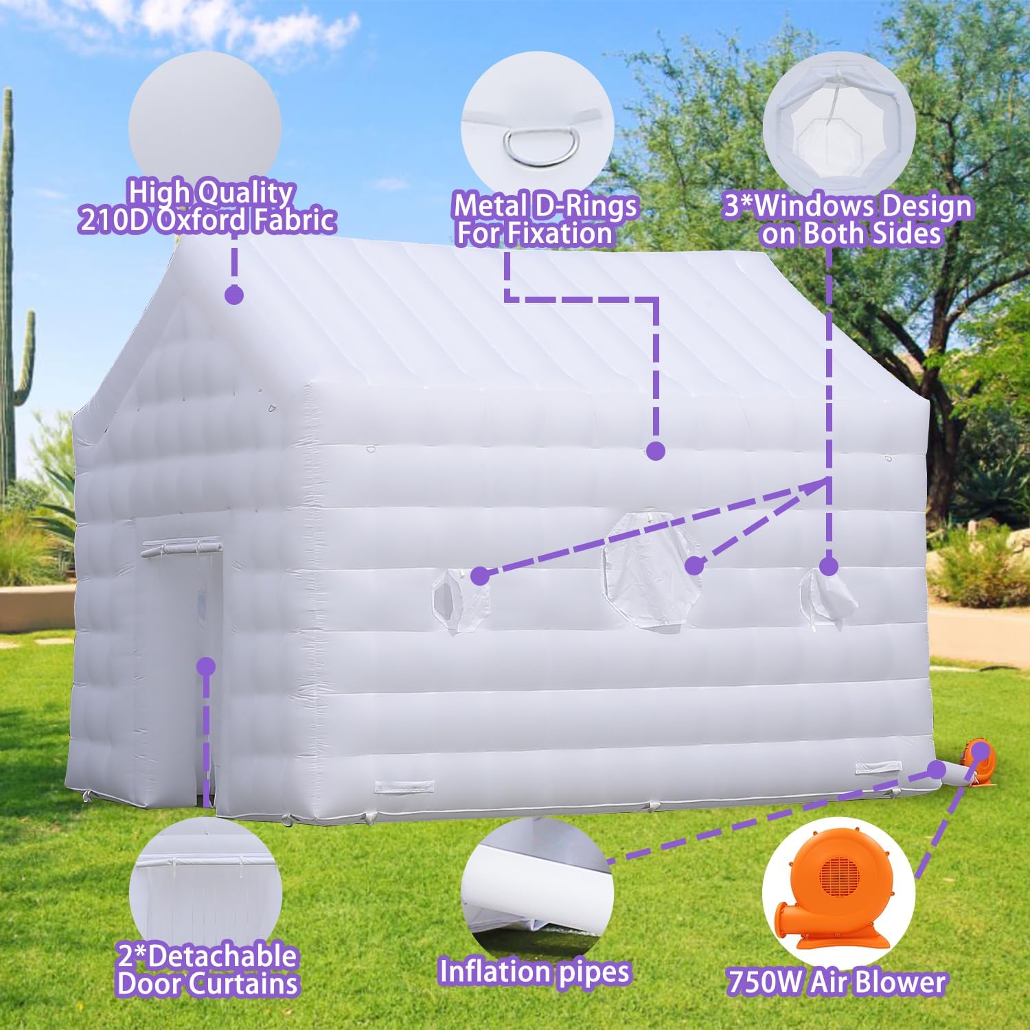 SAYOK Inflatable Nightclub Tent 18x15x15 FT, Party Tent with Disco Ball Light for Adults, Wedding, Birthday, Backyard Events & Business