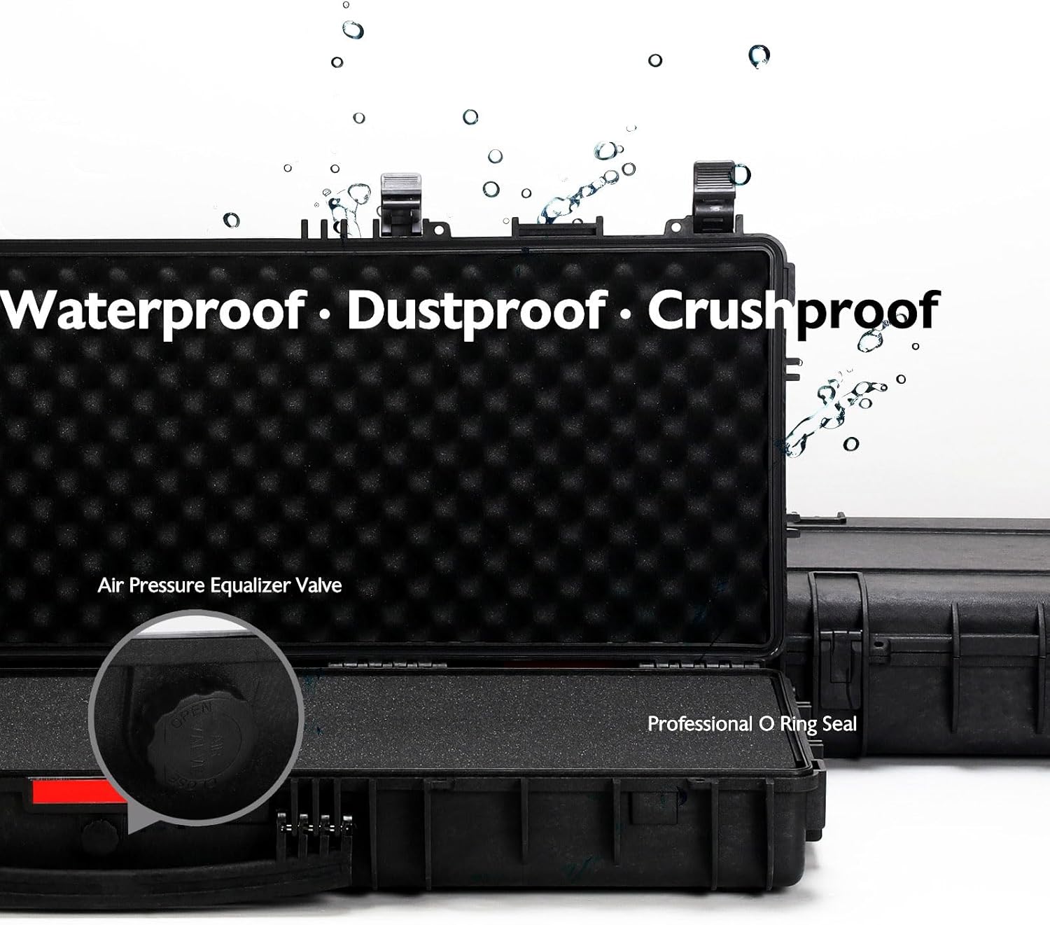 Rifle Case, Mil-Spec, 3 Layer Pick and Pluck Cube Foam 43~54.3 in,4~6 latches,IP67