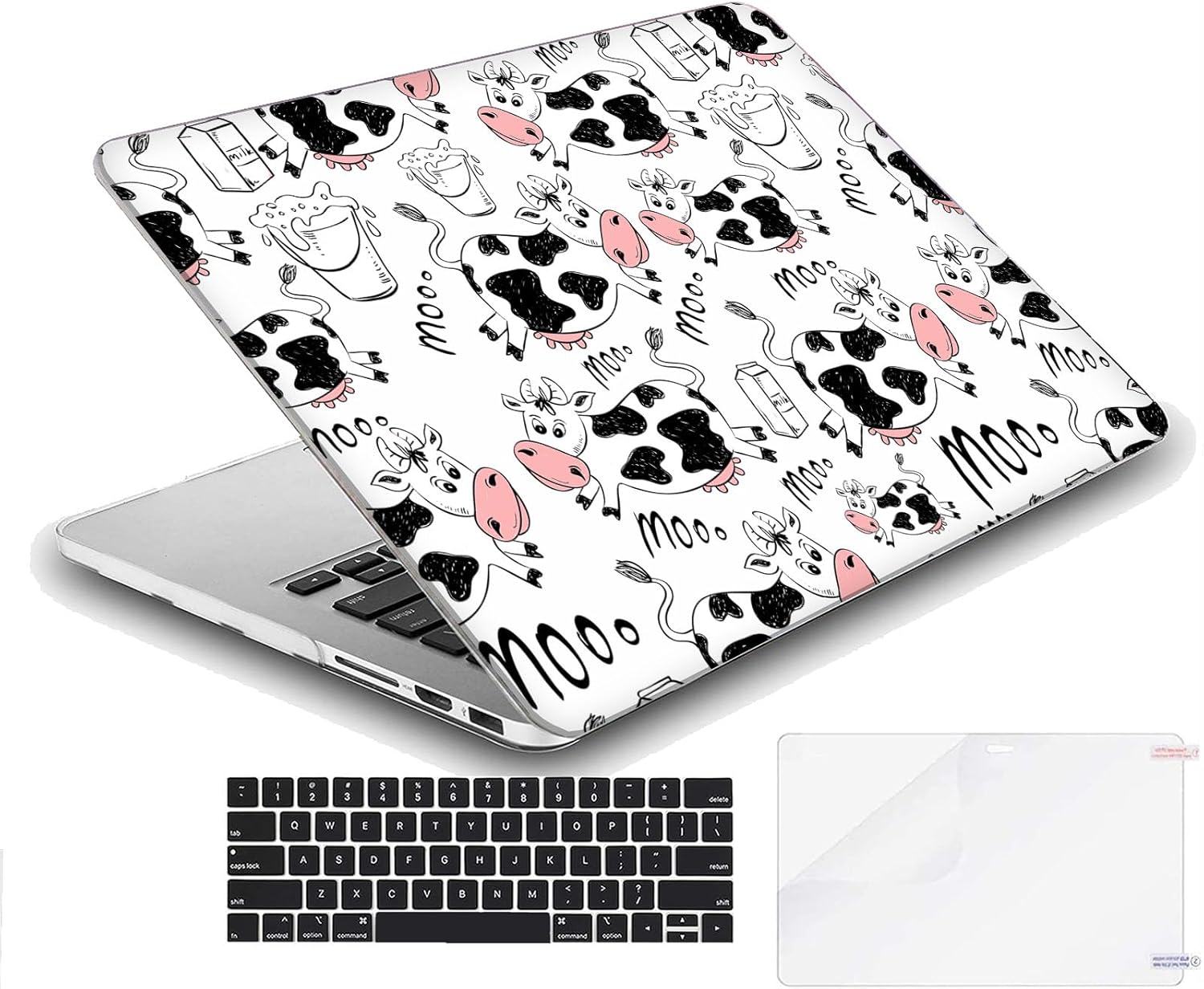 Compatible with MacBook Neo 13-inch, Hard Shell Case with Keyboard Cover and Screen Protector (A3404 A18 Pro chip, 2026 Release) - Milk Cow Pattern MD8814