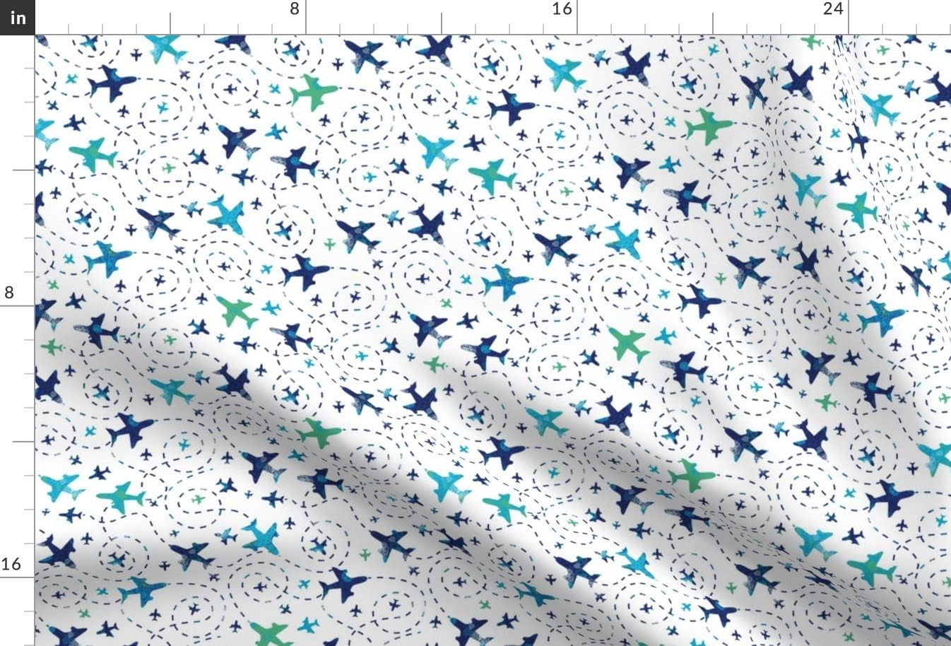 Spoonflower Fabric - Fun Airplanes White Sky Airplane Plane Aviation Travel Navy Abstract Printed on Minky Fabric by The Yard - Sewing Baby Blankets Quilt Backing Plush