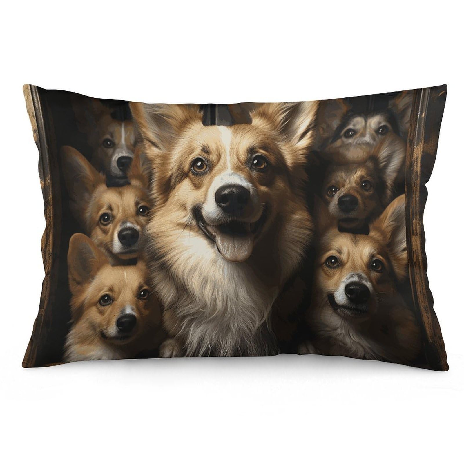 NTVOWPZO 2 Pack Decoration Throw Pillow Covers 16 "x24 Pillowcases Covers Corgi Pictures Pillowcases Modern Farmhouse Home Decor Sofa Cushions Covers for Couch Bed Living Room