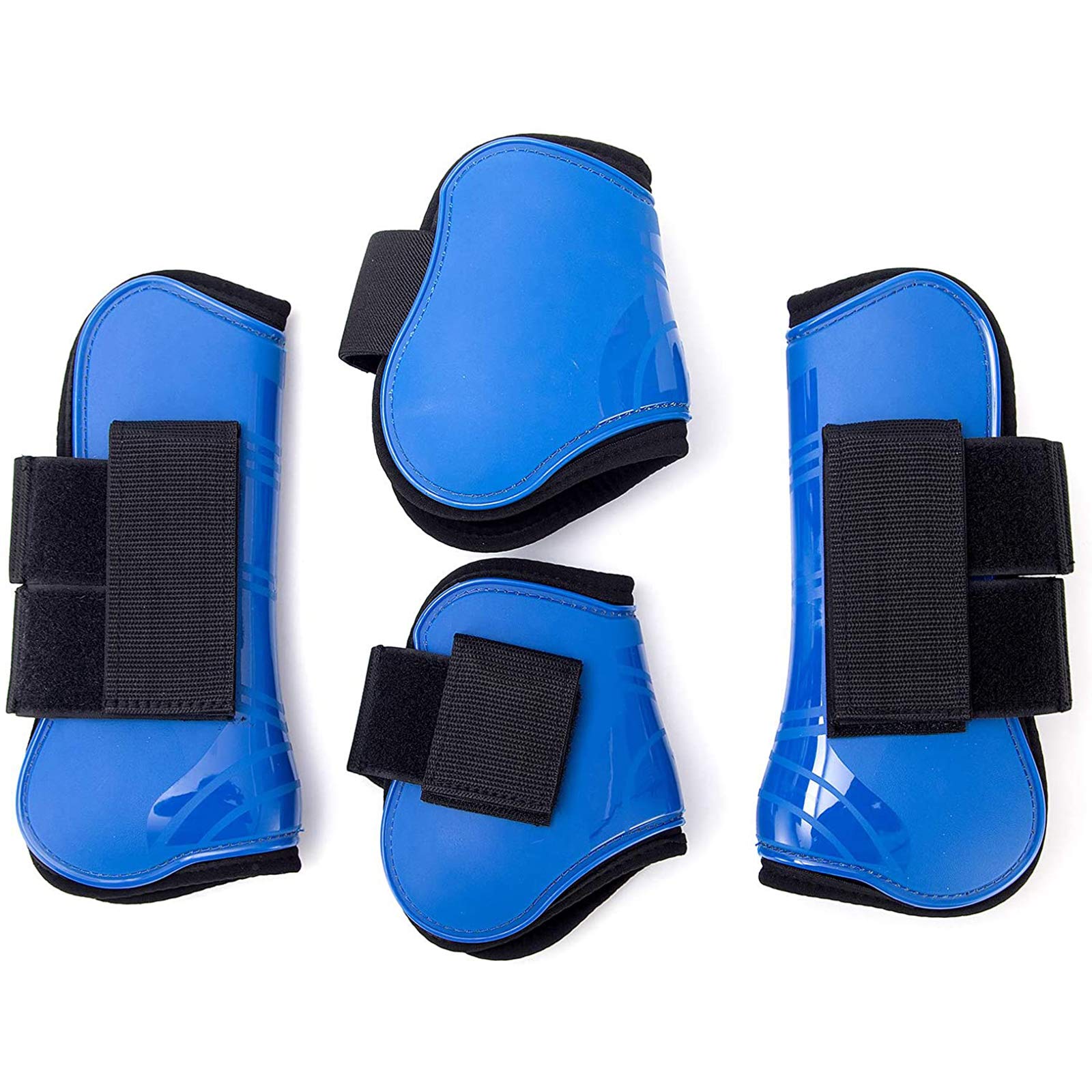 Bottes de cheval en PU bleu taille M pour la protection des jambes