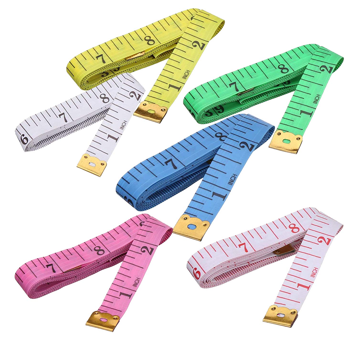 Measuring Tape,Tape Measure for Body 6 Colour Double Scale Measurement Tape for Sewing,Weight Loss Medical Body Measurement Sewing,Tailor 60 Inch/ 150 cm 6 Pack