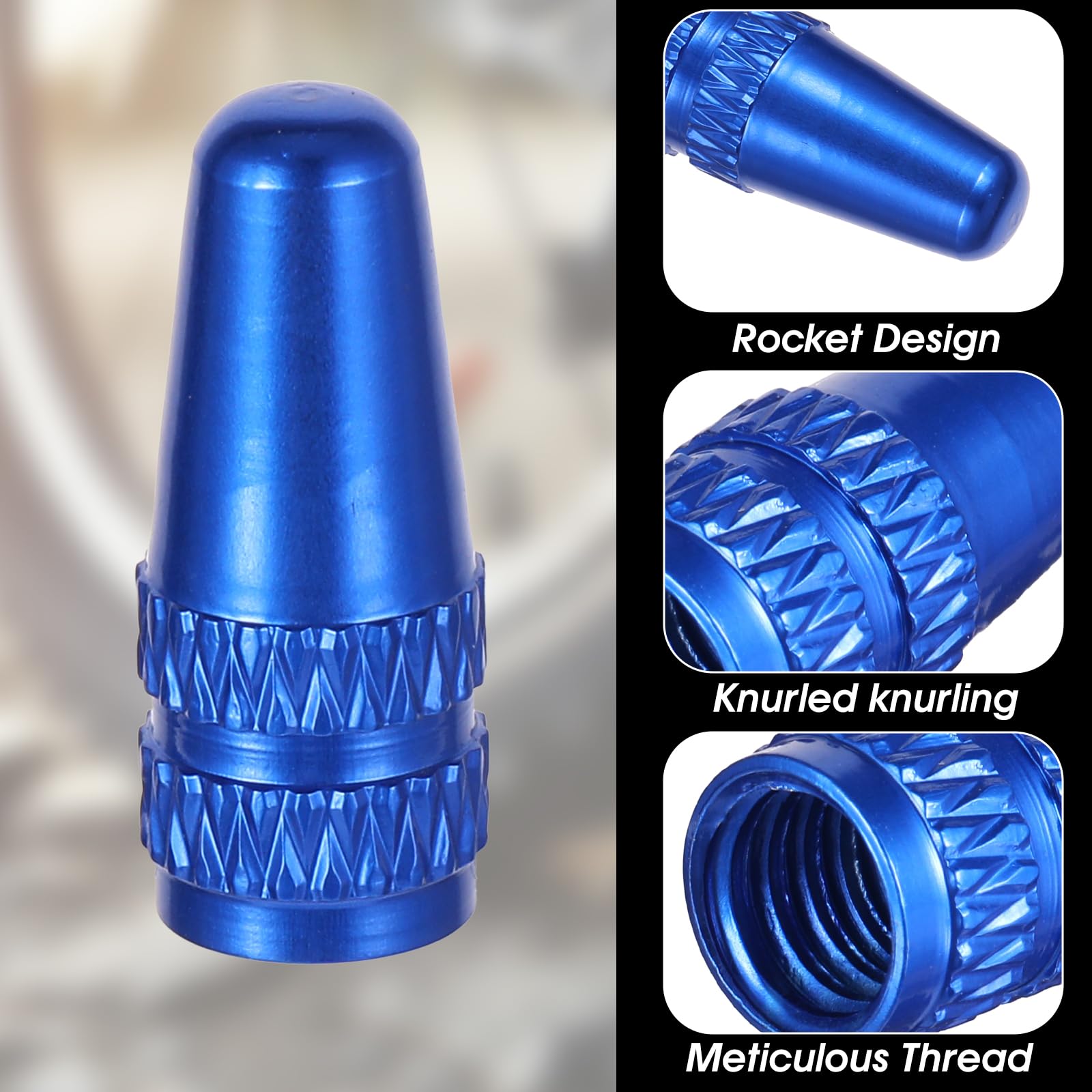 Lot de 16 bouchons de valve Presta, 8 couleurs de bouchons de valve de vélo en aluminium utilisés sur les valves Presta/françaises en alliage pour VTT, vélo de course, style fusée Lot de 16 bouchons de valve Presta, 8 couleurs de bouchons de valve de vélo en aluminium utilisés sur les valves Presta/françaises en alliage pour VTT, vélo de course, style fusée