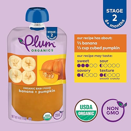 Miniatura 9 de Plum Organics. Segundas combinaciones para bebé. Bolsas de 4 oz (Paquete de 12)