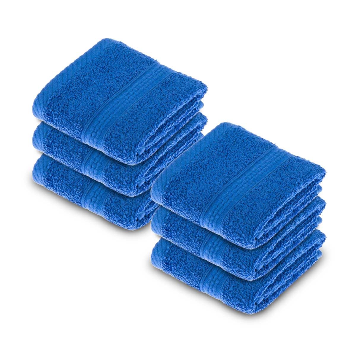 HOMESCAPES Light Blue Turkish Cotton Set of 4 Face Cloths Flannel Super Soft Thick & Absorbent 500 GSM Towel Heavy Weight for everyday Luxury — view 43