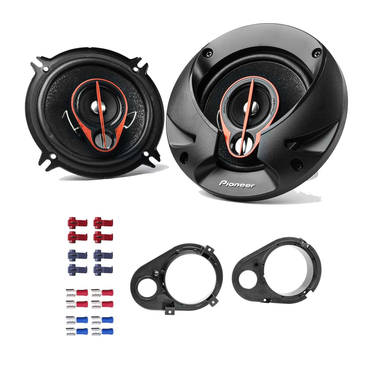 Auto Lautsprecher Boxen 13cm 3 Wege Koax 500 Watt Pioneer TS-R1350S passend für Ford Escort (MK5/MK6/MK7) 1990-2000 Türen Front