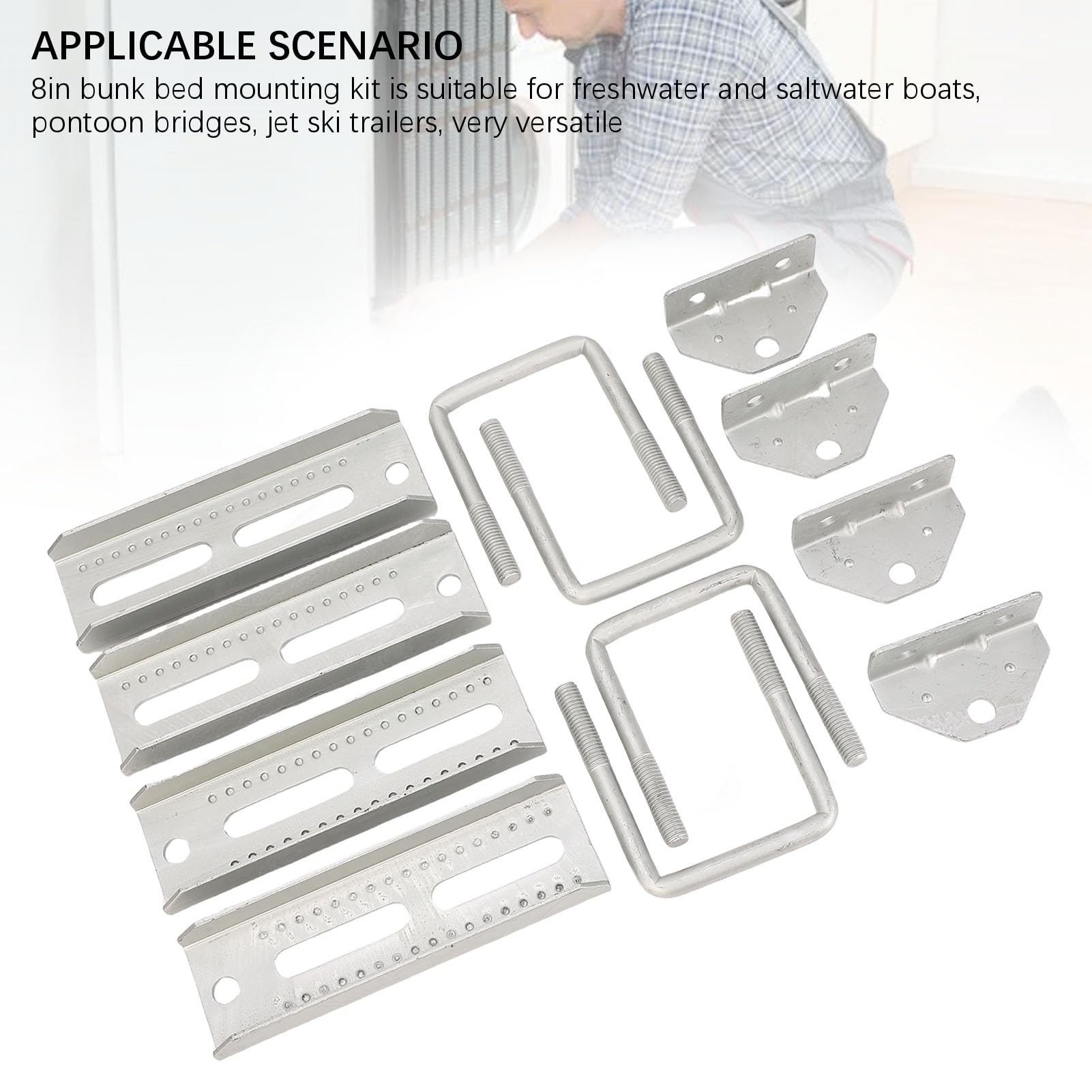 Garosa Soportes para Literas de Remolque de Barcos, Hierro Galvanizado, Ajustable, Kit de Soporte para Literas de 8 Pulgadas para Barcos de Agua Dulce y Salada