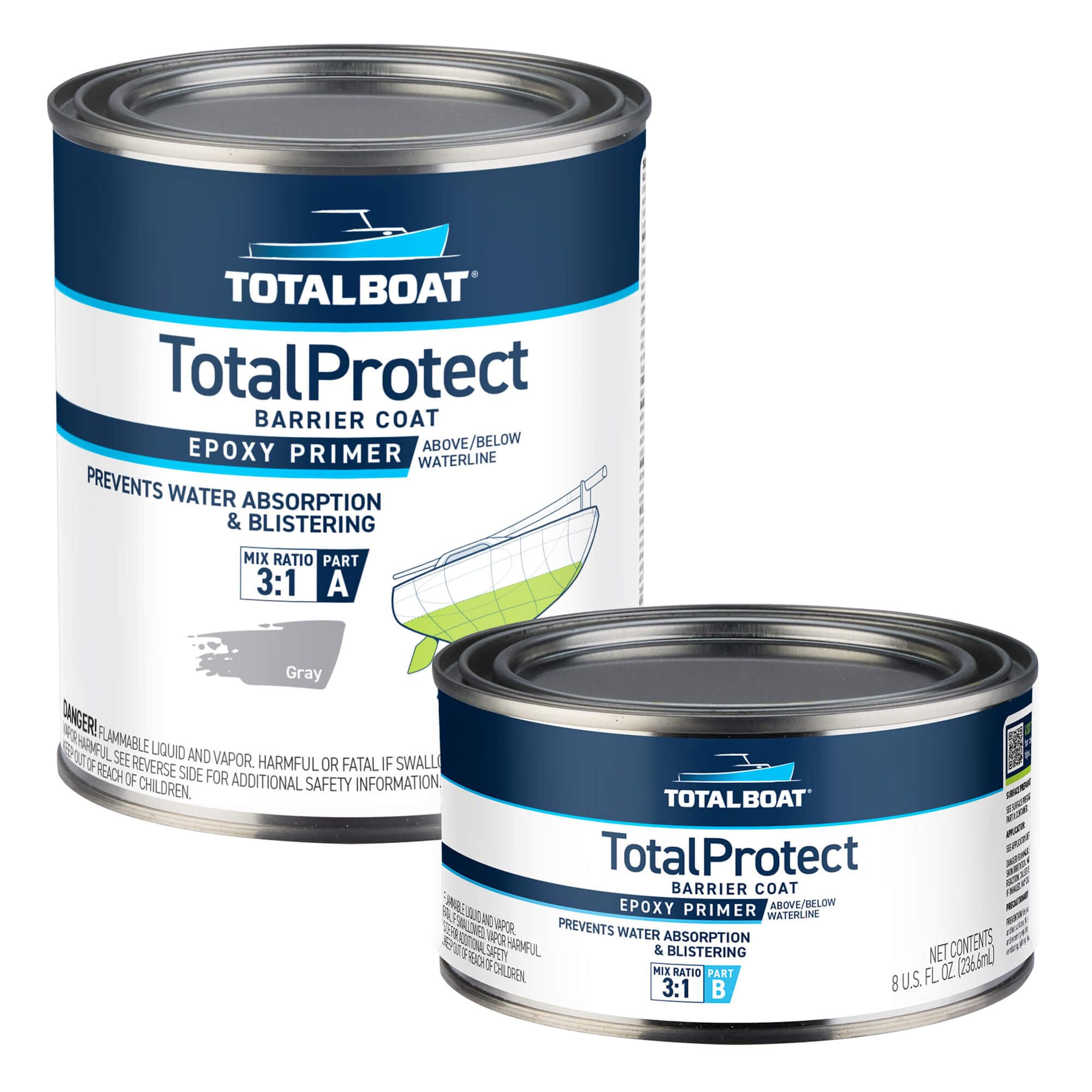 TotalBoat487738 TotalProtect Epoxy Barrier Coat System (Gray, Quart), 1 Count (Pack of 1)