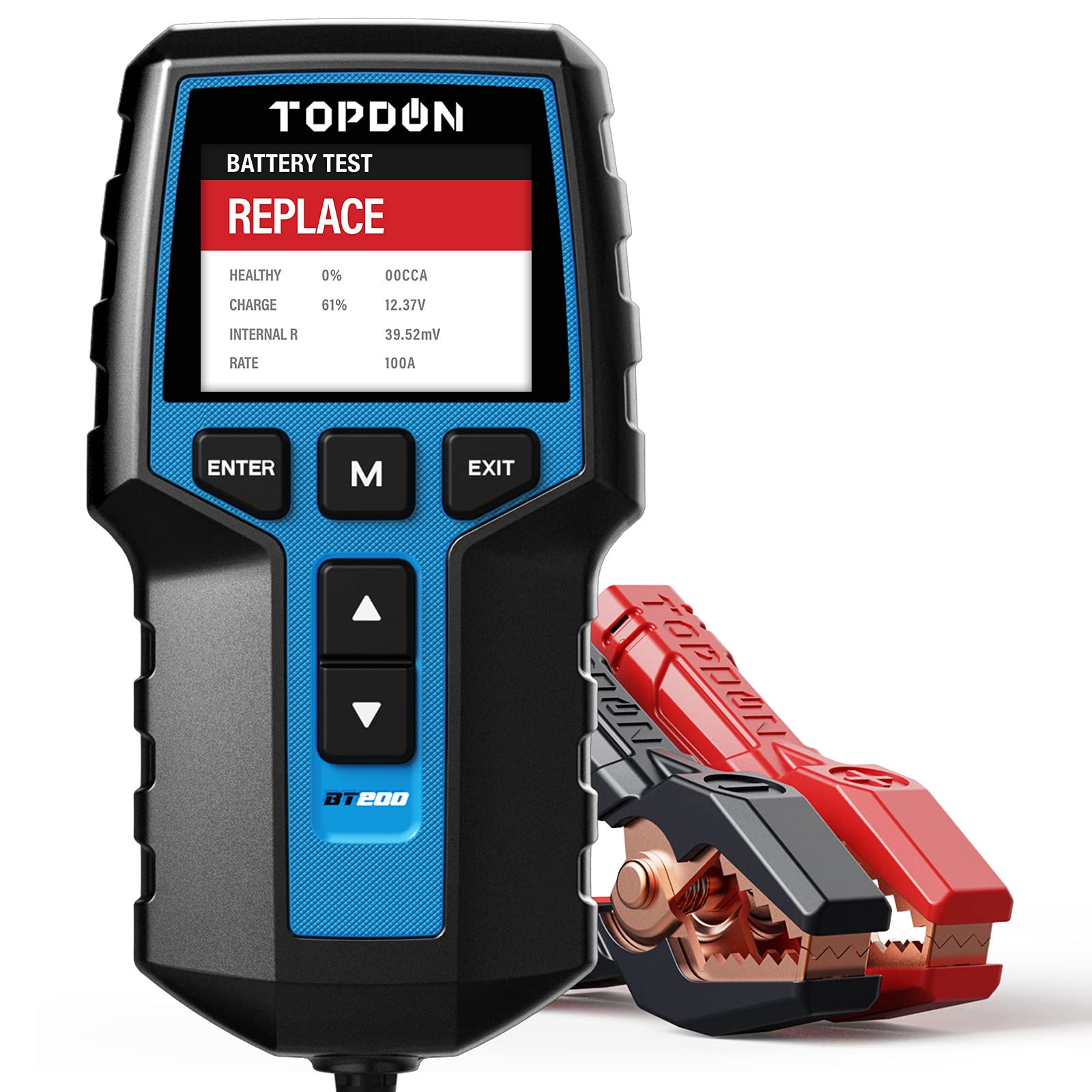 Car Battery Tester BT200, 12 V 24 V Battery Tester Car 100-2000 CCA, Battery Tester Car Charging Starter System Car Battery Analyzer for Truck Ship SUV Boat