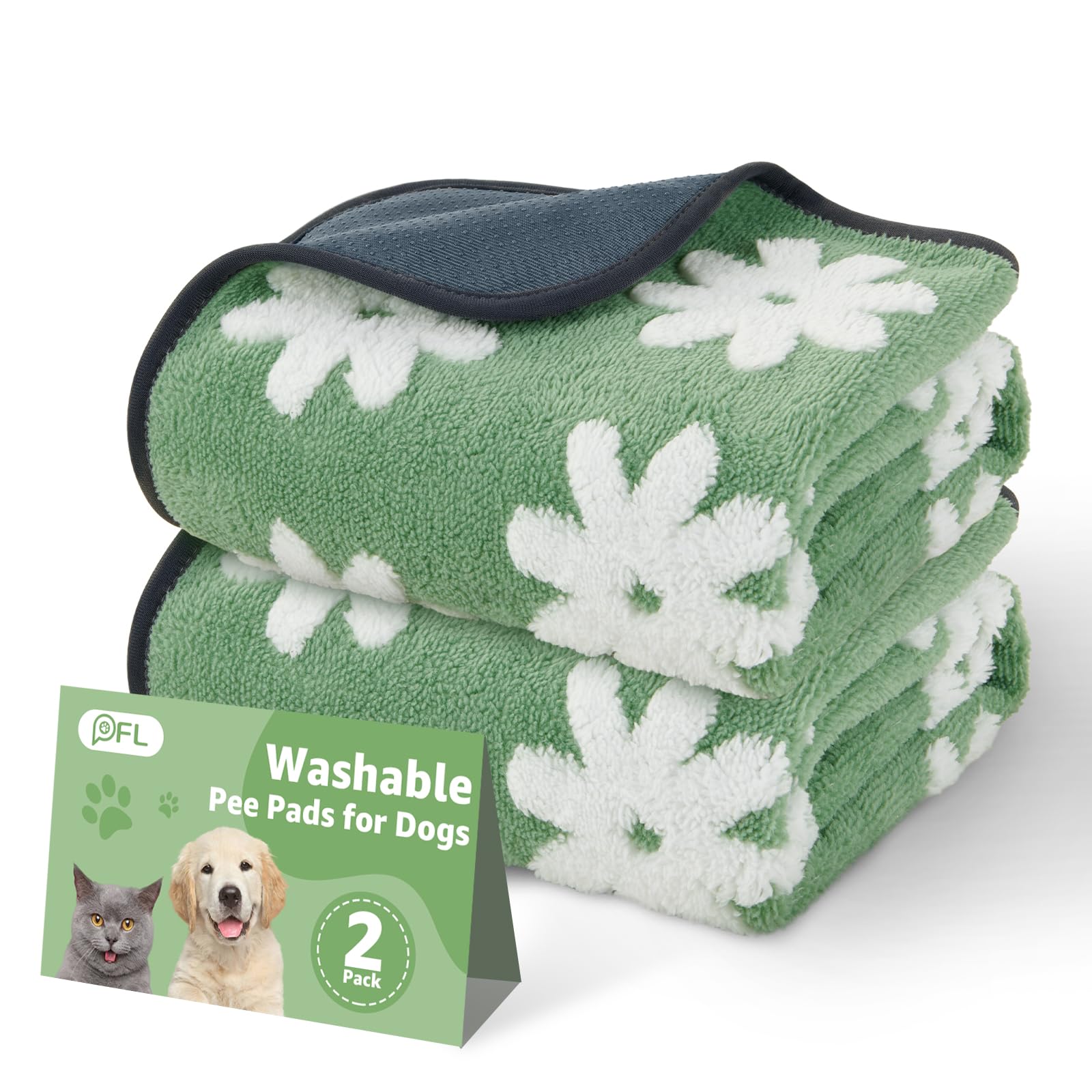 PICK FOR LIFE Puppy Pads Washable Dog Pee Pad, 2 Pack Reusable Puppy Training Pad, Super Absorbent Waterproof Dog Mat Pee Pad, Fast Drying Potty Training Pads for Home, Playpen, Crate, Car - 92x104cm โ image 1