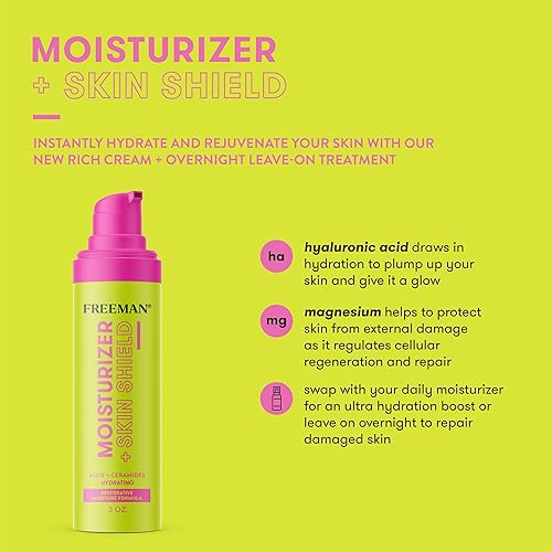 Miniatura 2 de Freeman Hidratante + protector para la piel, hidratante ligero, infundido con aloe vera y ceramidas para proteger la piel, calma, e hidrata, el