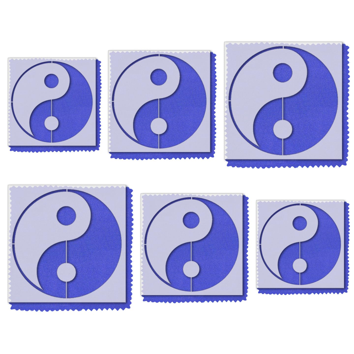 Pochoirs Yin & Yang en plastique Mylar épais 14 mm pour traçage et dessin de précision