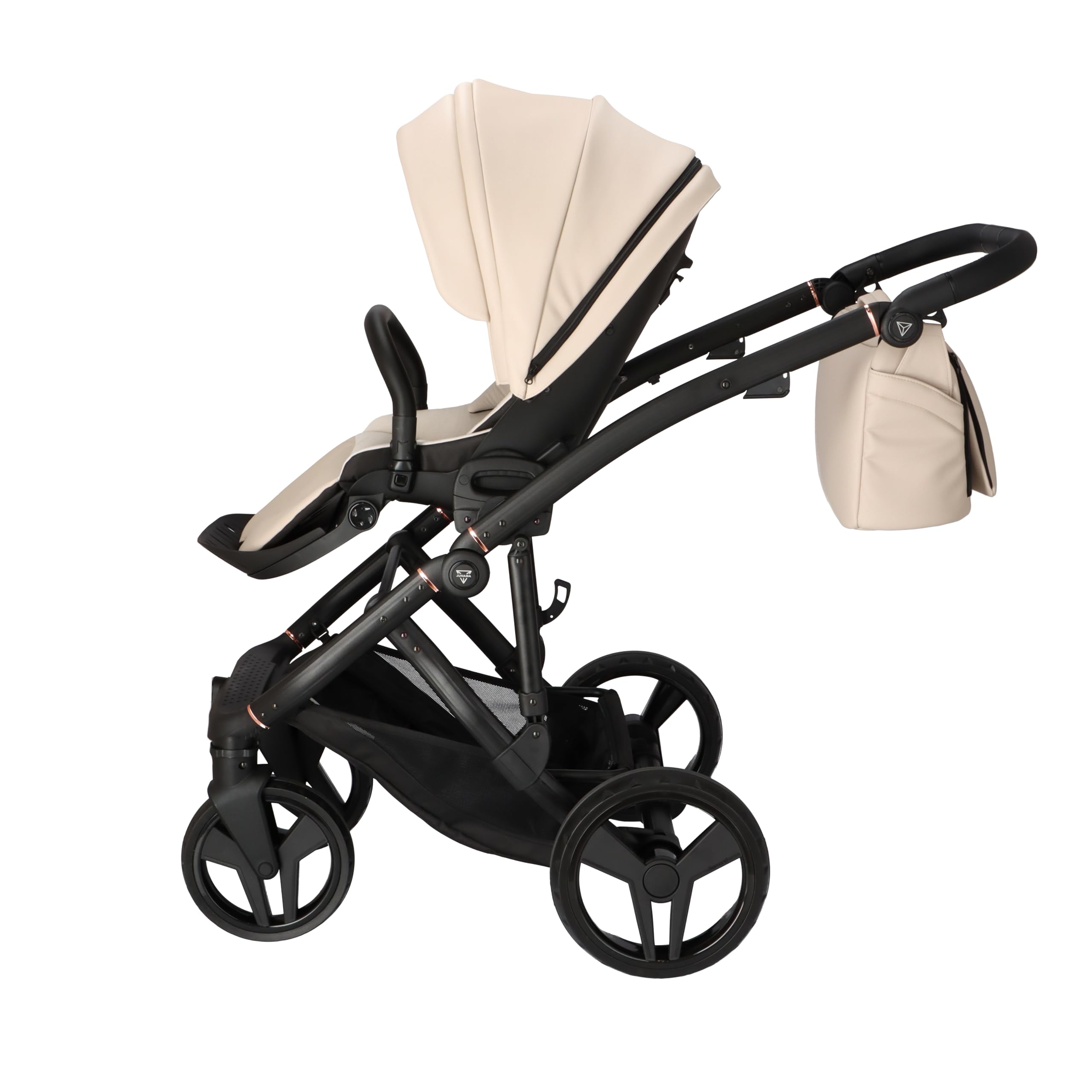 Junama Kinderwagen Diamond Classic 02 Beige - 2in1 3in1 4in1 + Sonnenschirm (4 in 1 mit ISOFIX Basis)
