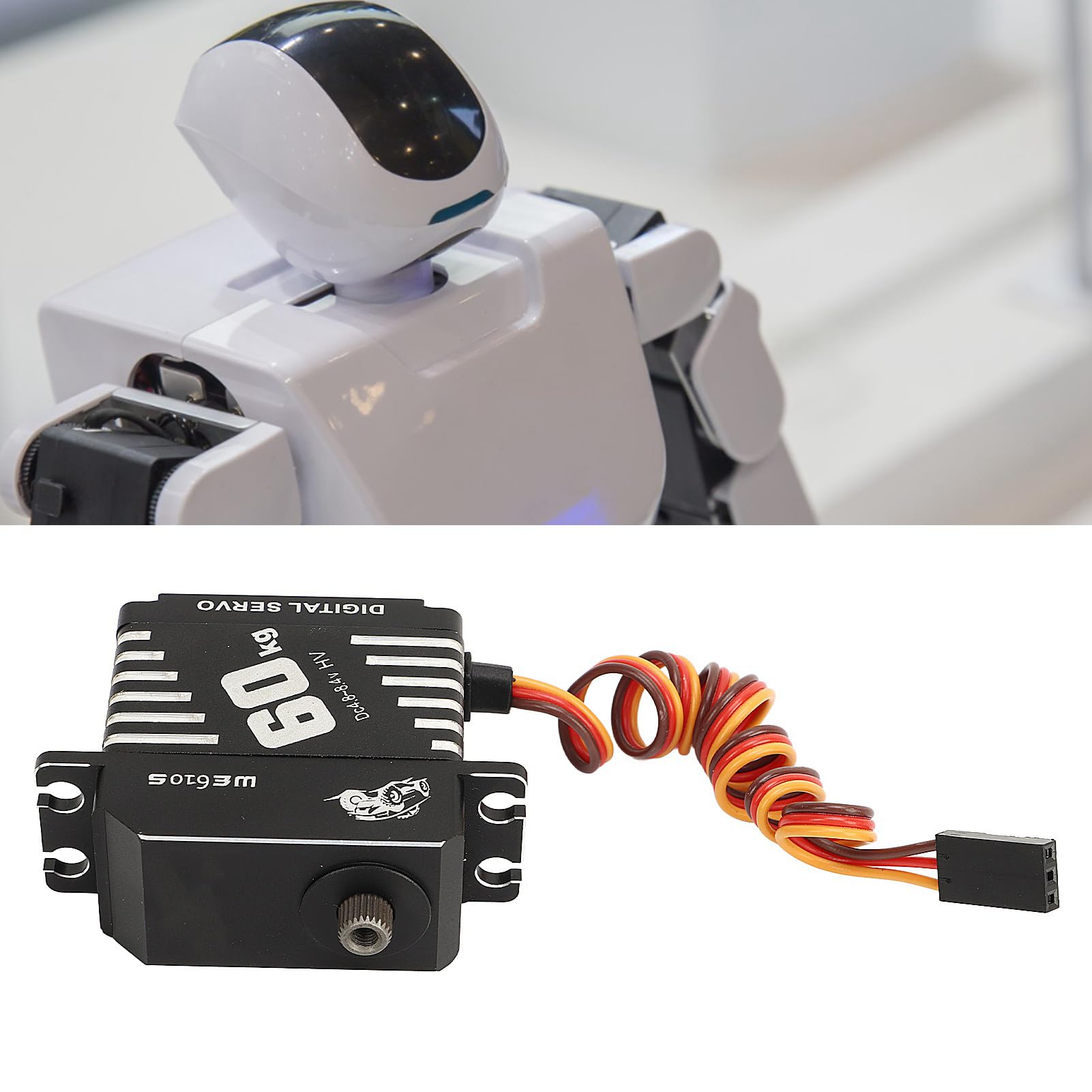 Servomotor digital de alto par de 60 kg Engranaje de metal con carcasa de aleación de aluminio para coches RC Robots Helicópteros Escala 1/10 1/8 1/5 40x20x46 mm