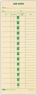 TOPS Job Cards (Replaces L-61, 15-800622), 1-Sided, 3-1/2" x 9", Manila, Green Print, 500-Count (1258)