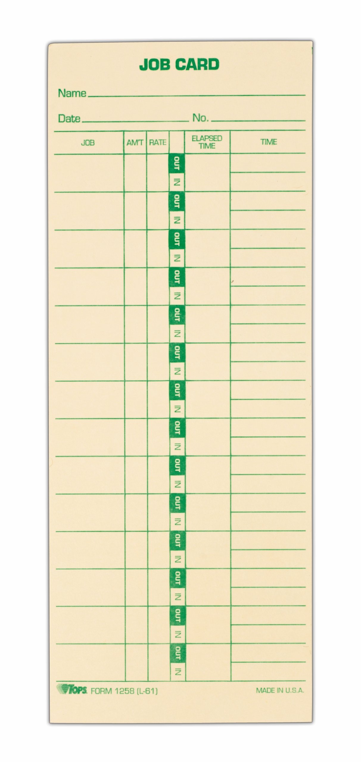 Amazon.com : TOPS Job Cards (Replaces L-61, 15-800622), 1-Sided, 3-1/2 Amazon.com : TOPS Job Cards (Replaces L-61, 15-800622), 1-Sided, 3-1/2