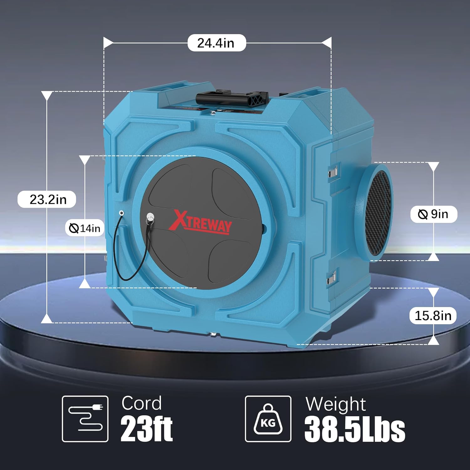 800CFM Hepa Air Scrubber with 4-Stage Filtration, Stackable Negative Air Machine, Commercial Air Purifier with MERV-10/HEPA/Carbon Filters for Water Damage, Construction, Industrial and Home Use
