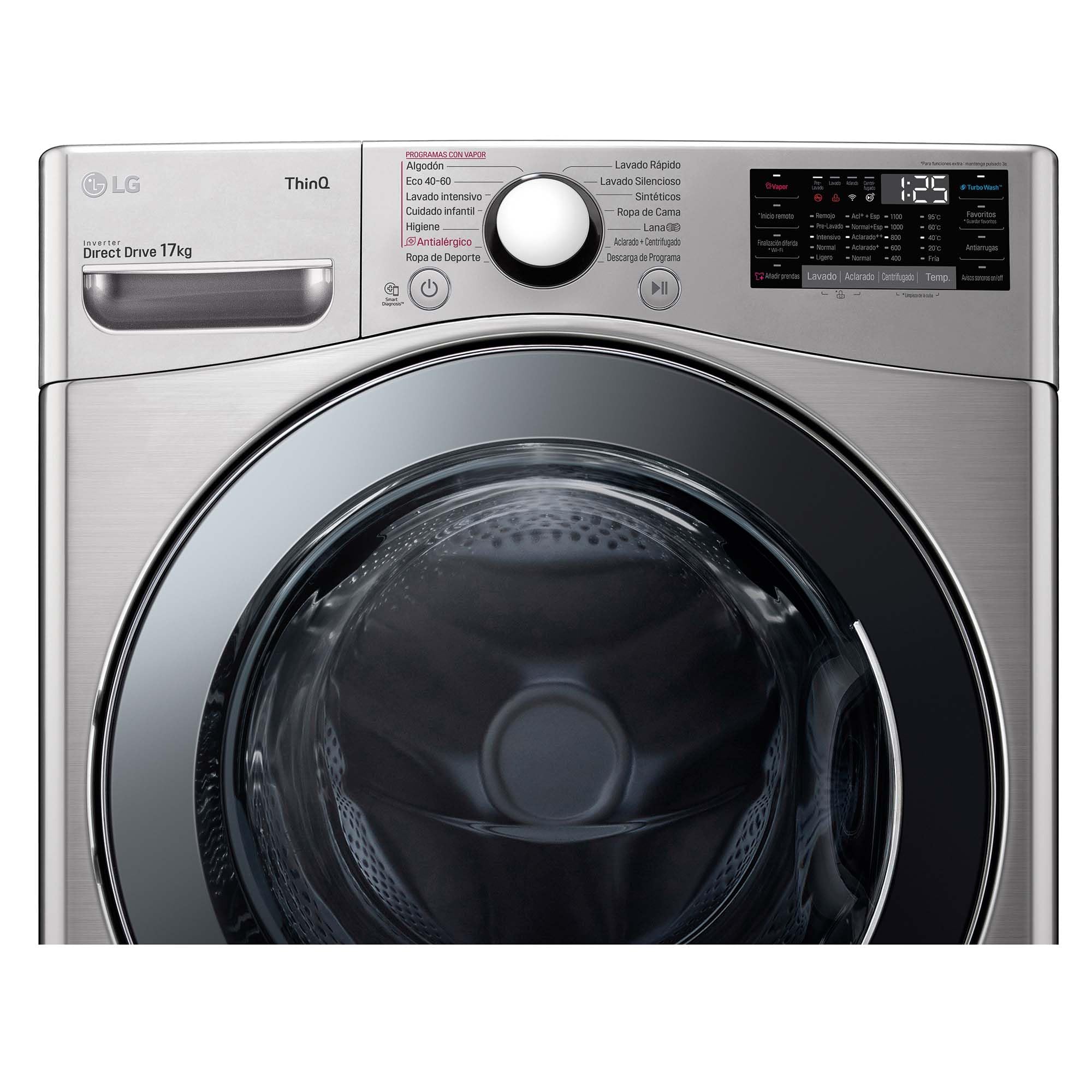 LG F1P1CY2T - Lavadora Inverter direct Drive, 17 kg, A++, 1100 rpm, serie XXX, color inox antihuellas — view 10
