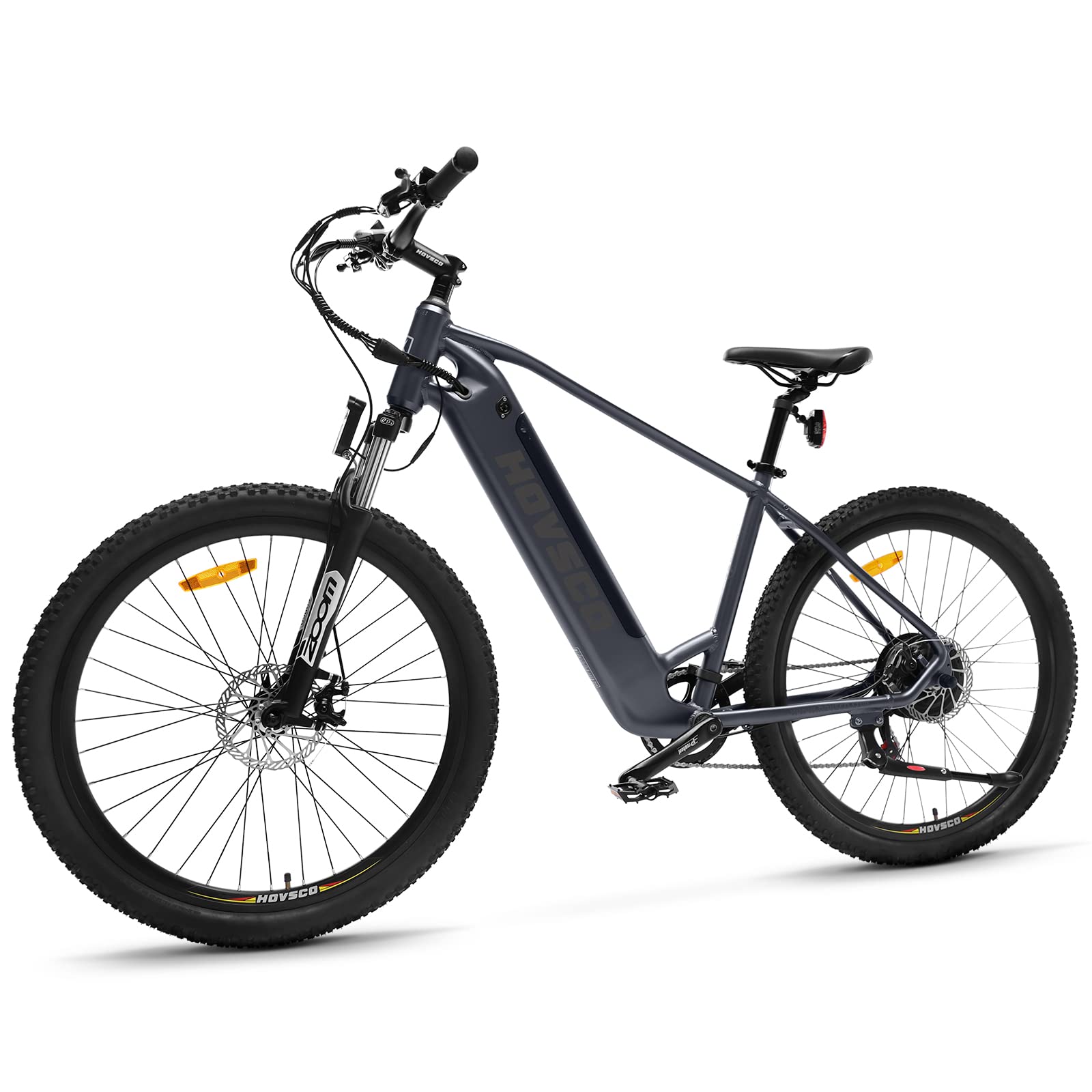 HOVSCO Electric Bike, 27.5" 28" Mountain Bike, City Bike, 250W Bafang Motor, 36V 12.5Ah Removable Battery, 7-Speed, Shimano Gearing System, Dual Disk Brake, Electric Bikes for Adults