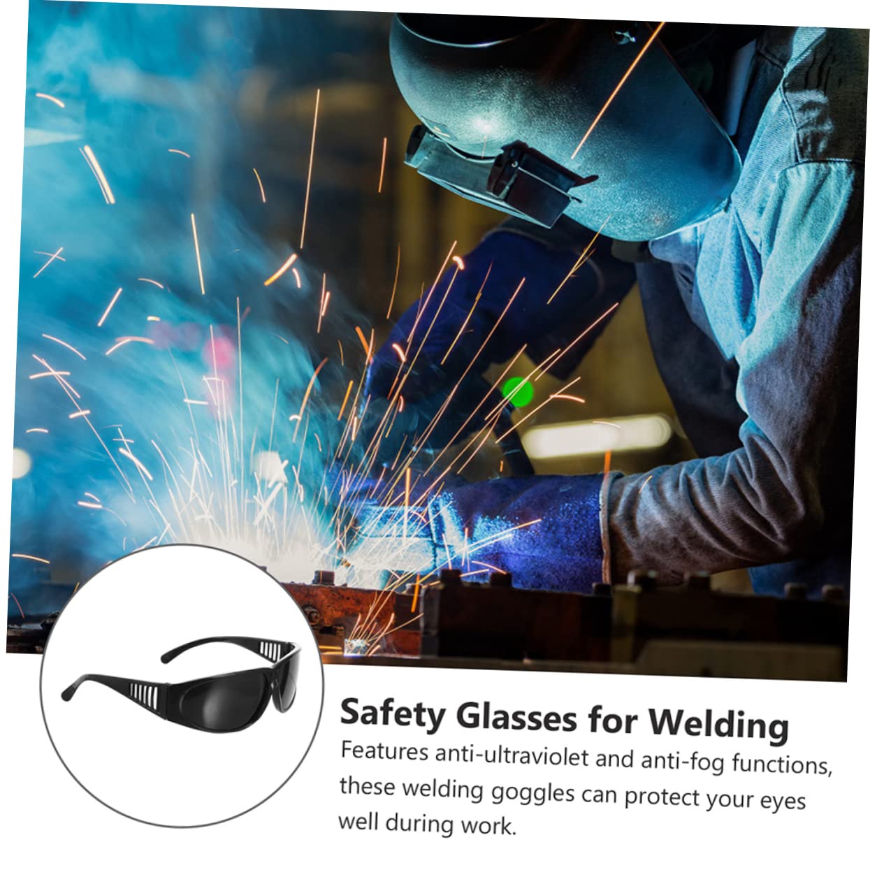 VILLCASE Lunettes De Soudage Lunettes De Travail Protecteur Industriel Sécurité Adulte Soudeur Des Lunettes Pour Le Travail Souder Lunettes De Soudure Noir Abdos