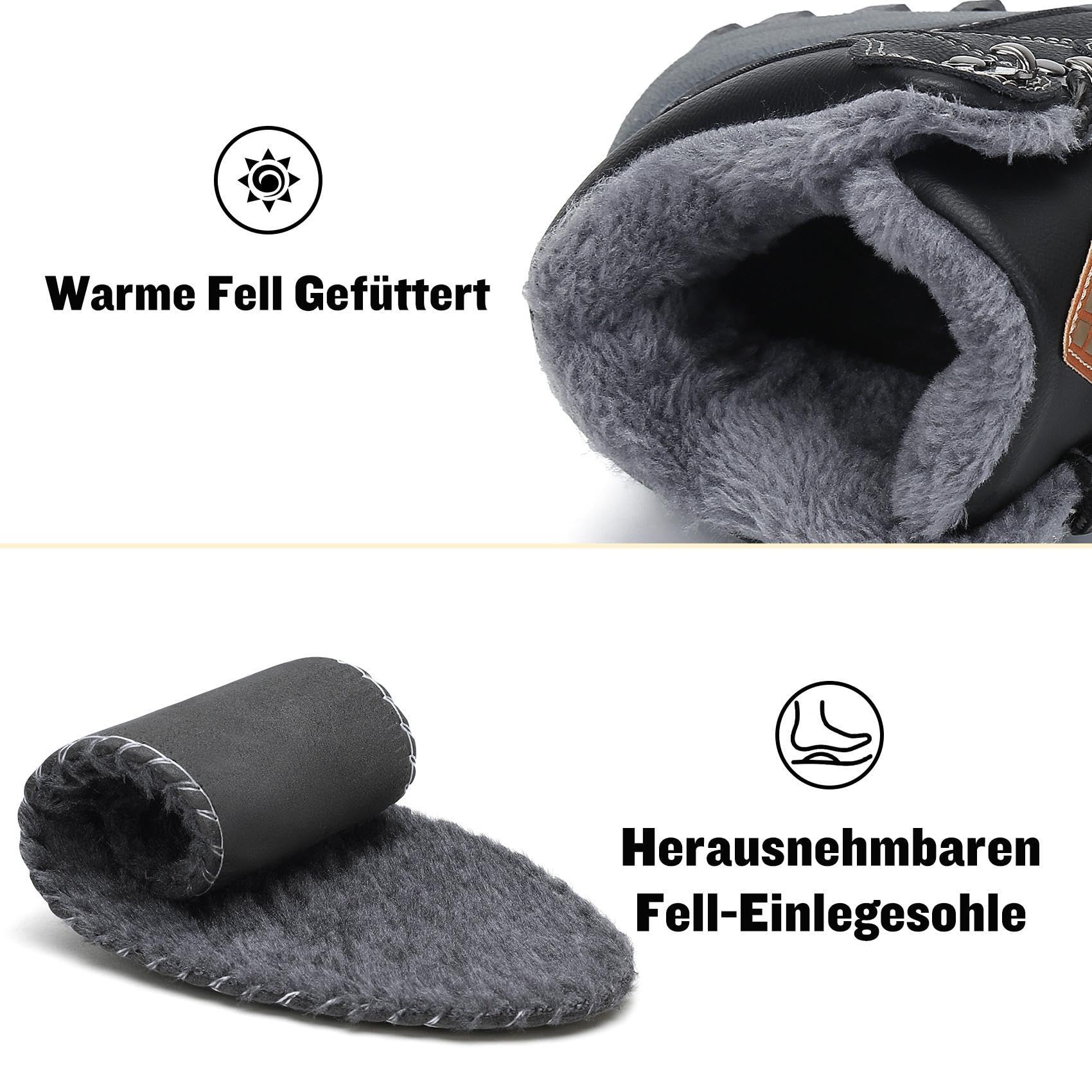 Mishansha Uomo Scarpe Invernali Donna Stivali da Neve Calda Impermeabili Outdoor Sneakers da Trekking Taglia 36-48 EU