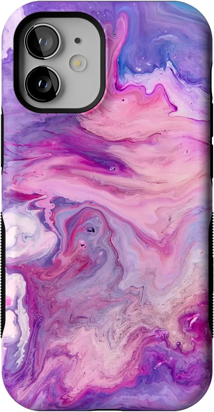 Casely iPhone 12 Mini Case | Tie Dying Over You | Purple Marble iPhone | Compatible with MagSafe | Bold Protective Design