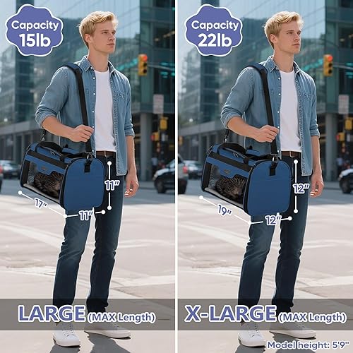 Miniatura 36 de BALEINE Transportador para gatos, cachorros y cachorros para mascotas pequeñas y medianas de hasta 15 libras, bolsa de viaje para perros de lados