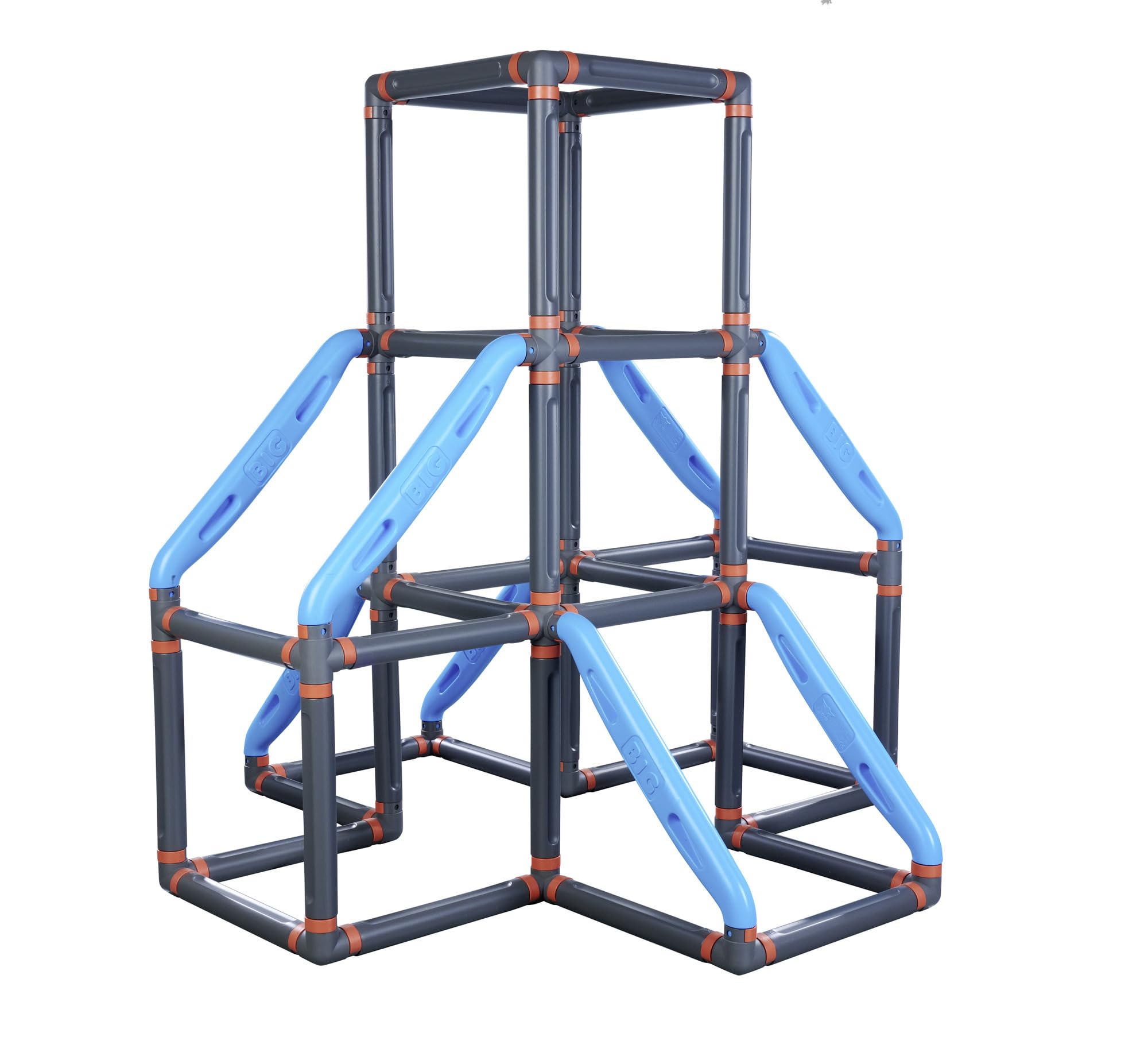 Big Kraxxl The Tower Kletterturm - Klettergerüst Outdoor für Kinder von 3-7 Jahre (max. 100 kg) - Spielturm zum Klettern auf 3 Etagen, 184 Teile mit innovativem klick-System, 140 x 140 x 140 cm