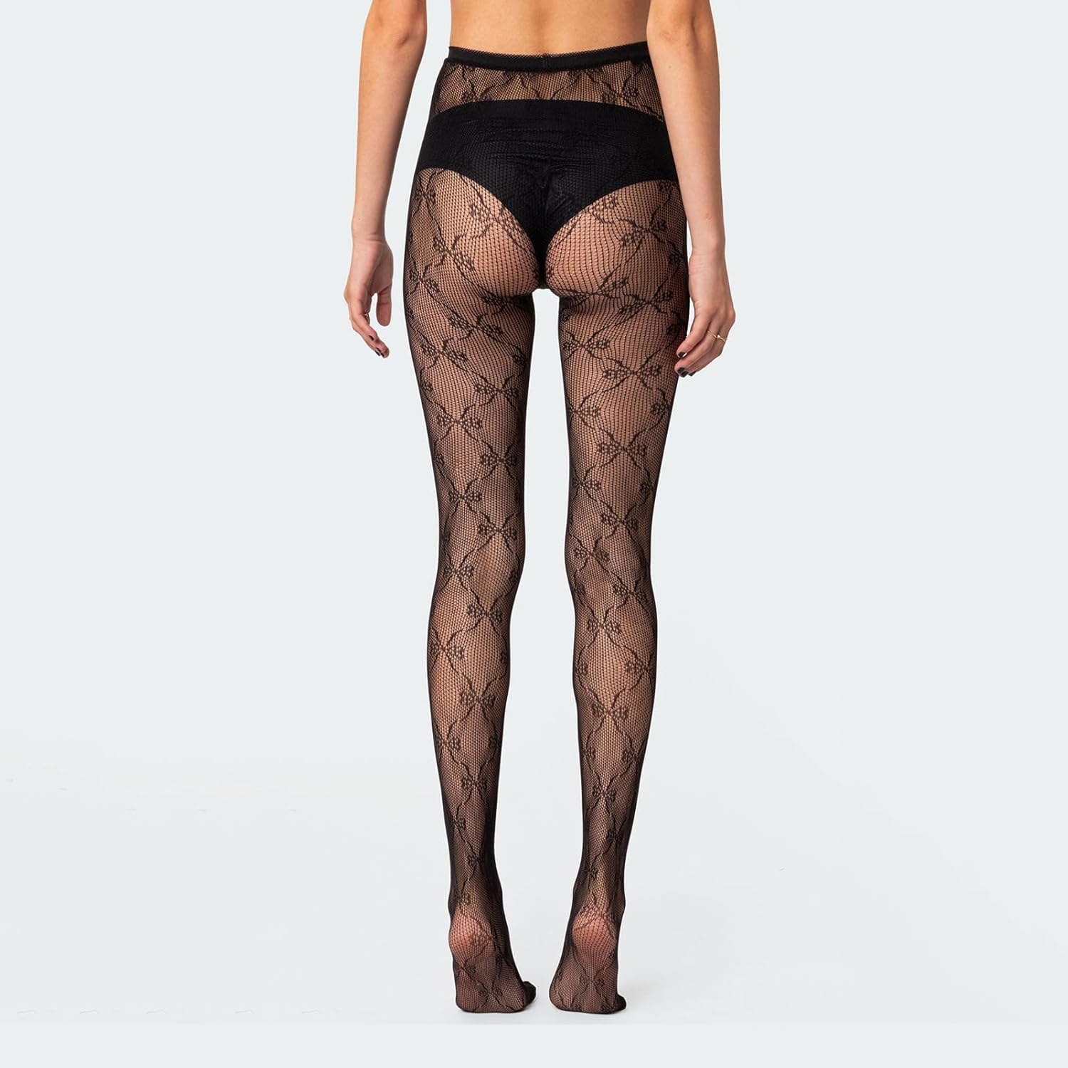 Luckinbaby Women Lace Patterned Tights Fishnet See Through Pantyhose Leggings Sexy Vintage Mesh Stockings - Image 4