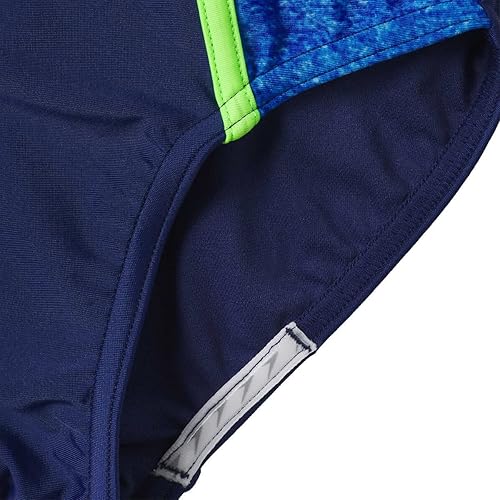 Miniatura 3 de Speedo Traje de baño de una pieza, con espalda descubierta y unión en la parte superior, de colores sólidos, para niñas grandes.