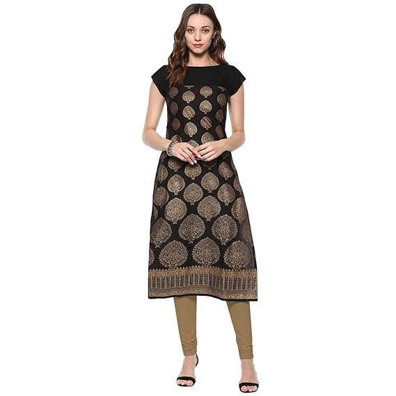 black printed kurtis