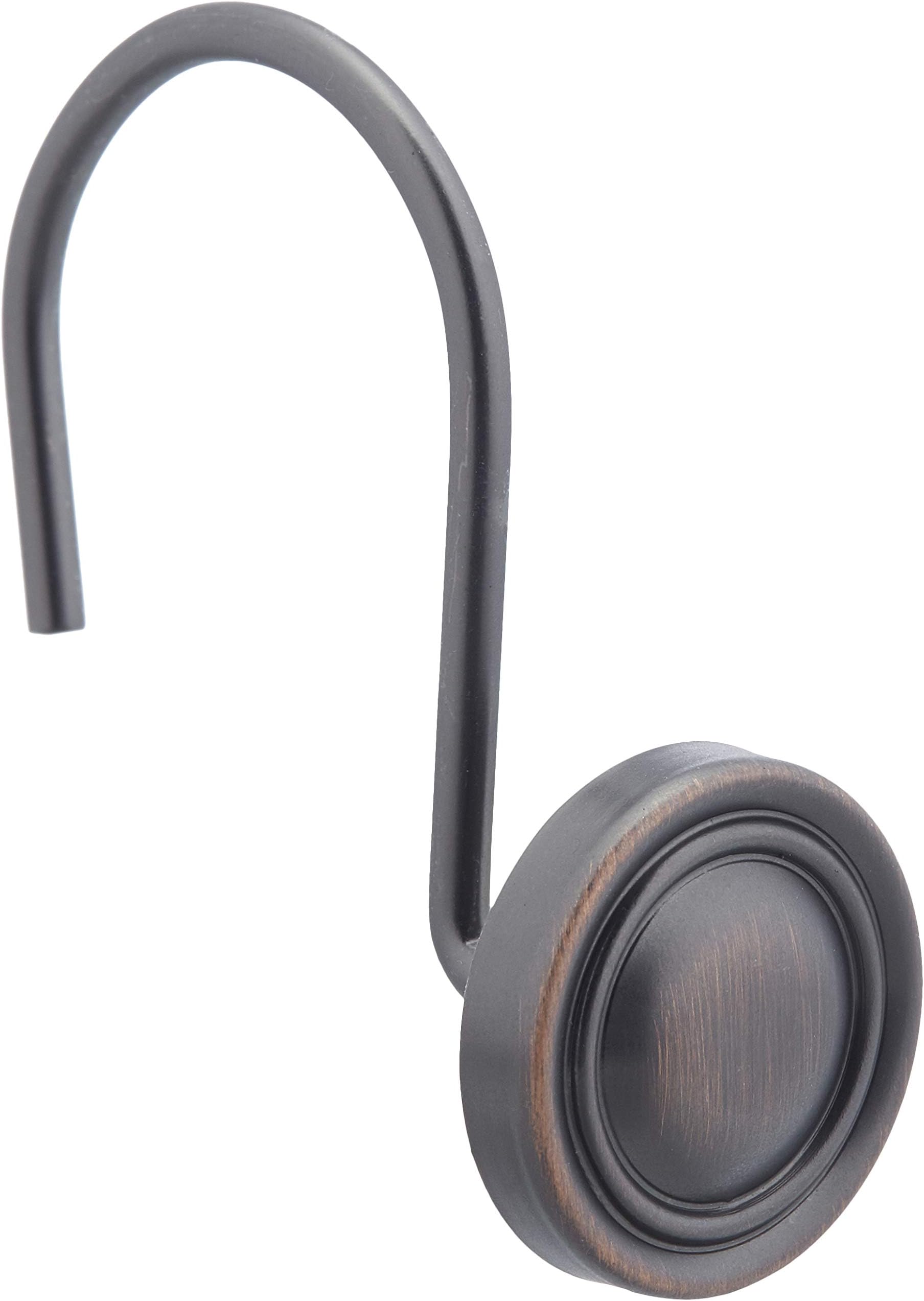 Amazon Basics Shower Curtain Hooks - Classic Button Hooks, Oil-Rubbed Bronze