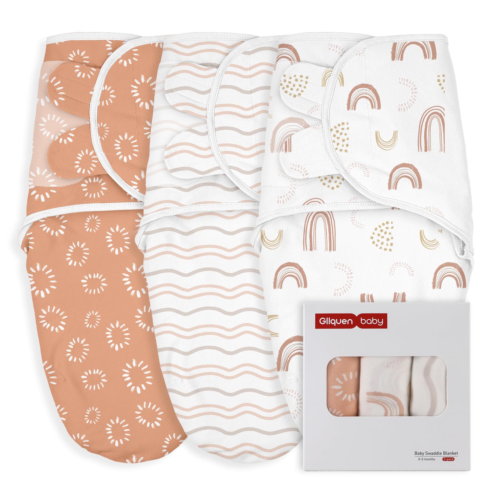 GLLQUEN BABY Baby Swaddle Wraps for 0-3 Months Newborn,Oeko-tex100,100% Breathable Organic Cotton Fabric Swadding Blankets,3 Pack(New Grey) — view 15