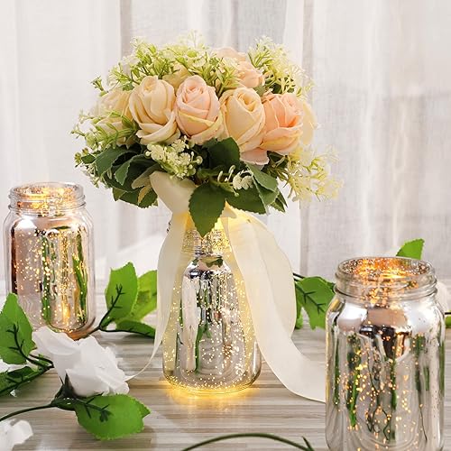 Miniatura 11 de 12 tarros decorativos de 16 onzas pintadas para centro de mesa, decoración del hogar, cumpleaños, inauguración de la casa, fiesta de inauguración