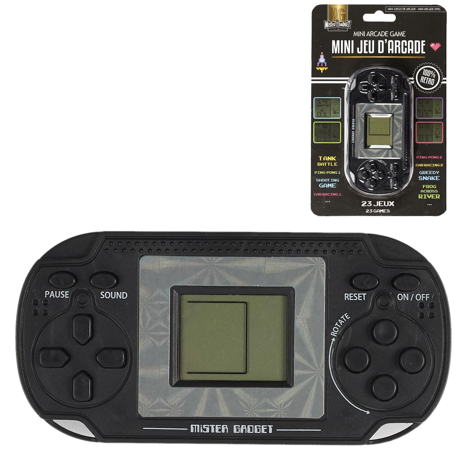 MISTER GADGET - MG3313 - Konsola Mini Arcade 23 Klasyczne Gry Retro Drugstore Prezent Rozrywka Gadżet Zabawa