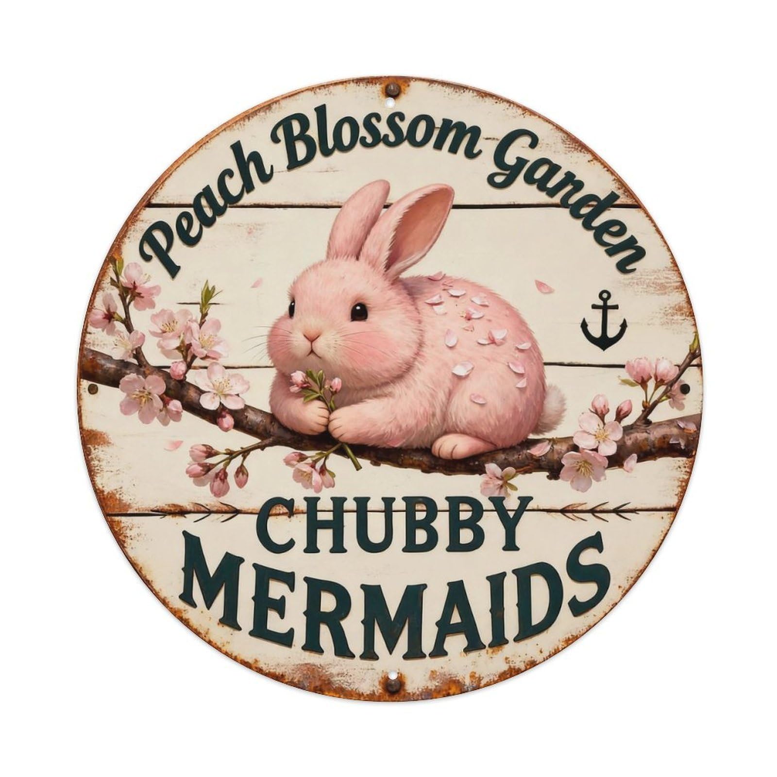 Peach Blossom Garden Sign Metal Tin Sign Plaque