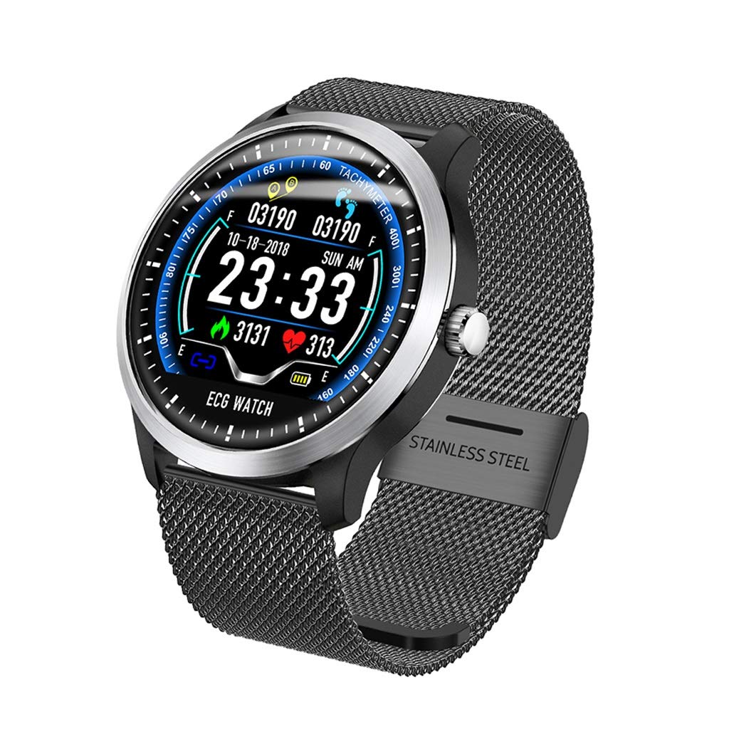 PPG + ECG Smart Watch Rastreador de Fitness, Monitor de Ritmo cardíaco Seguimiento de la presión de la presión Arterial, Contador de podómetro a Prueba de Agua for Android iOS, Mujeres Mujeres