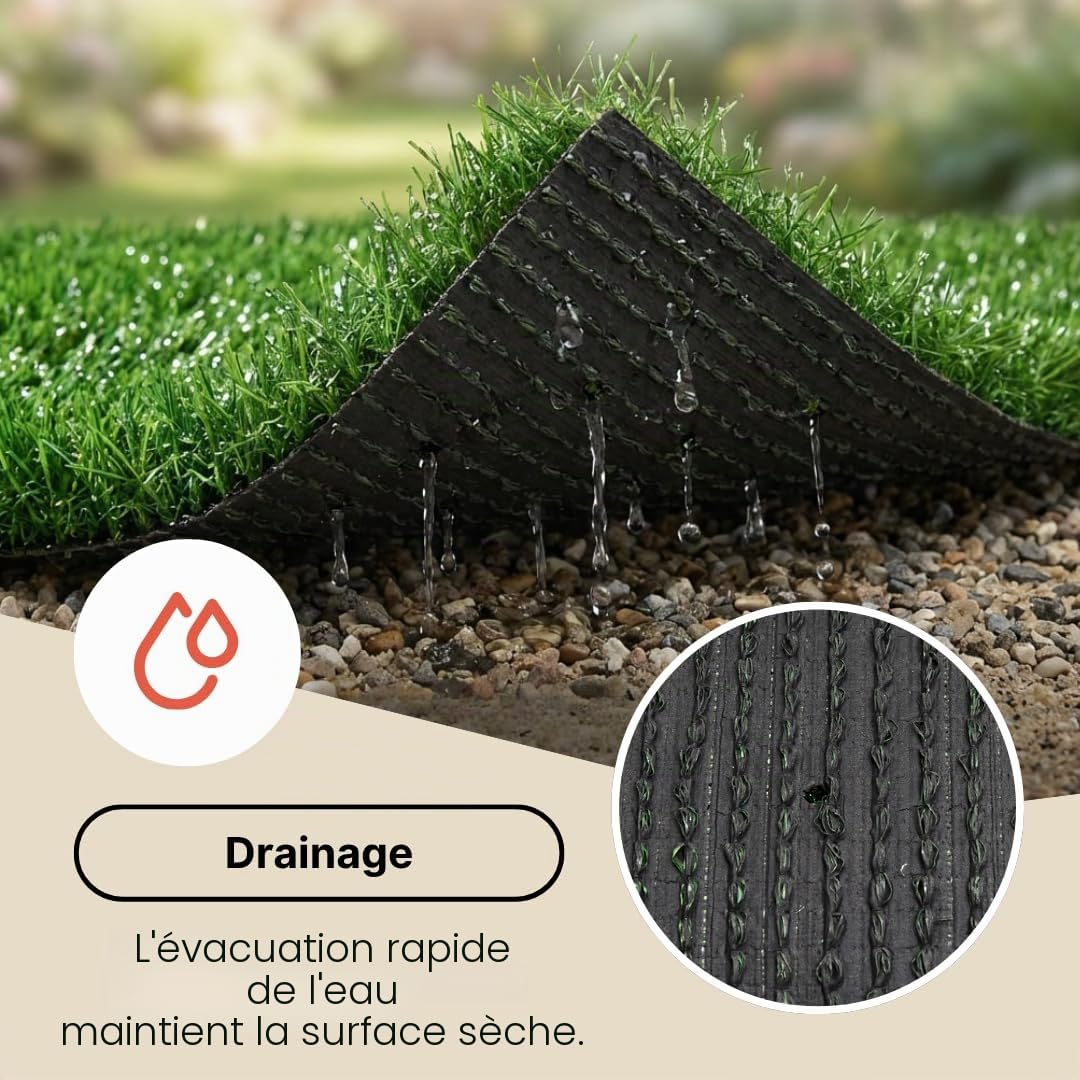 TAPISO Verde Gazon Artificiel 40 mm au Mètre – Pelouse Synthétique Dense & Réaliste Vert Foncé – Résistant UV & Intempéries – Jardin, Terrasse, Balcon – Découpe sur Mesure 400 x 300 cm