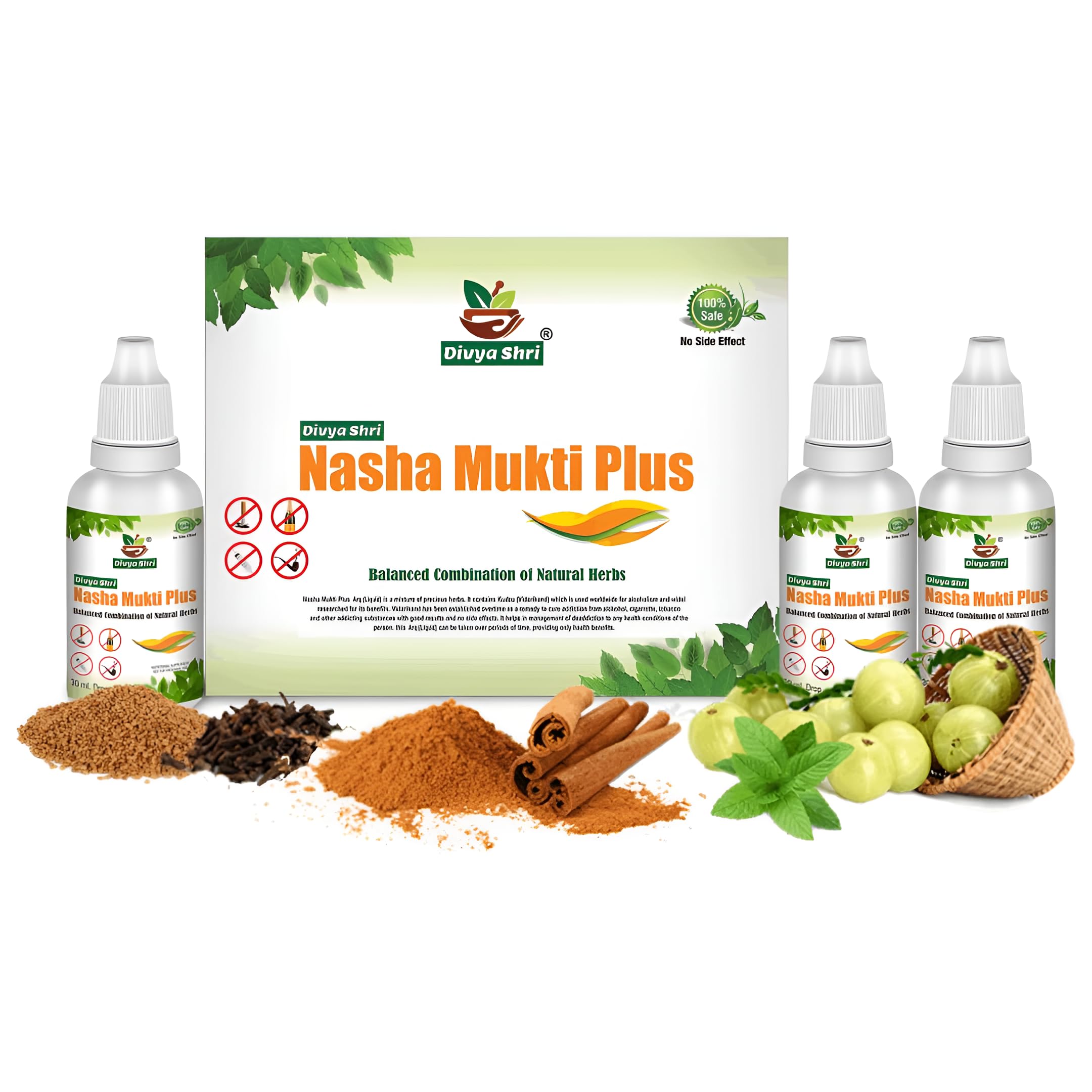 Nasha Mukti Plus, Liquid Ayurvedic Drop For Alcohol Addiction | Leave Alcohol addiction | Sharab Mukti Dava, Scientifically Approved,Without Single Side Effect Pack of 3 (30 ML)