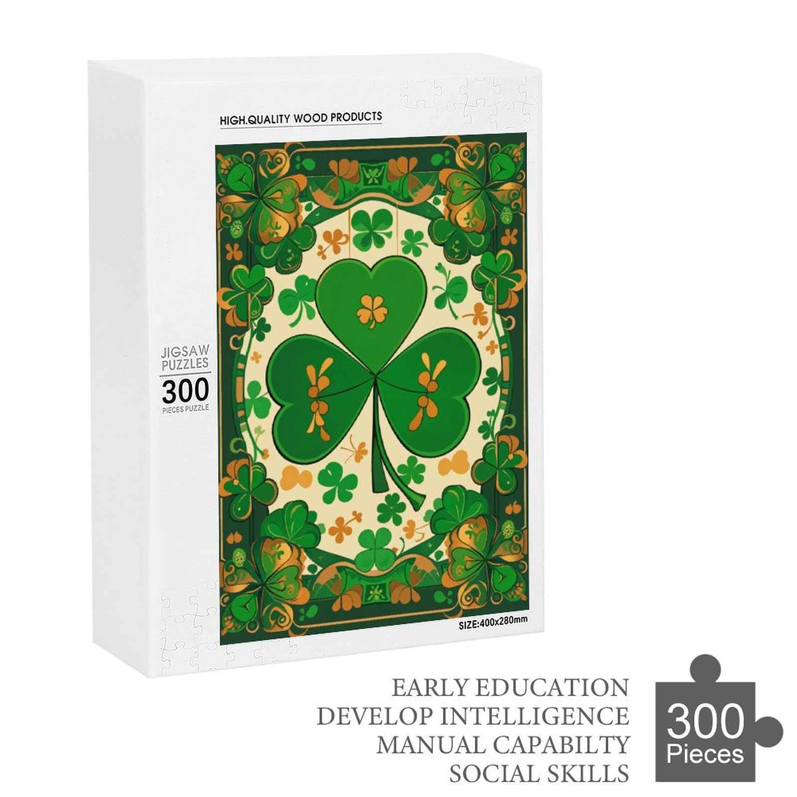 Amazon.com: Wooden Puzzle - St Patrick's Day Shamrock Jigsaw